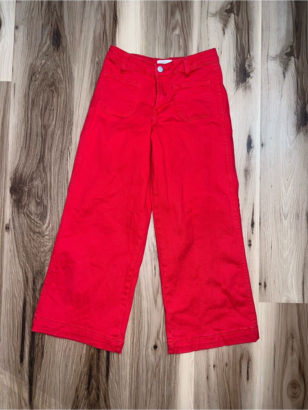 Kids Wide-Leg Red Jeans